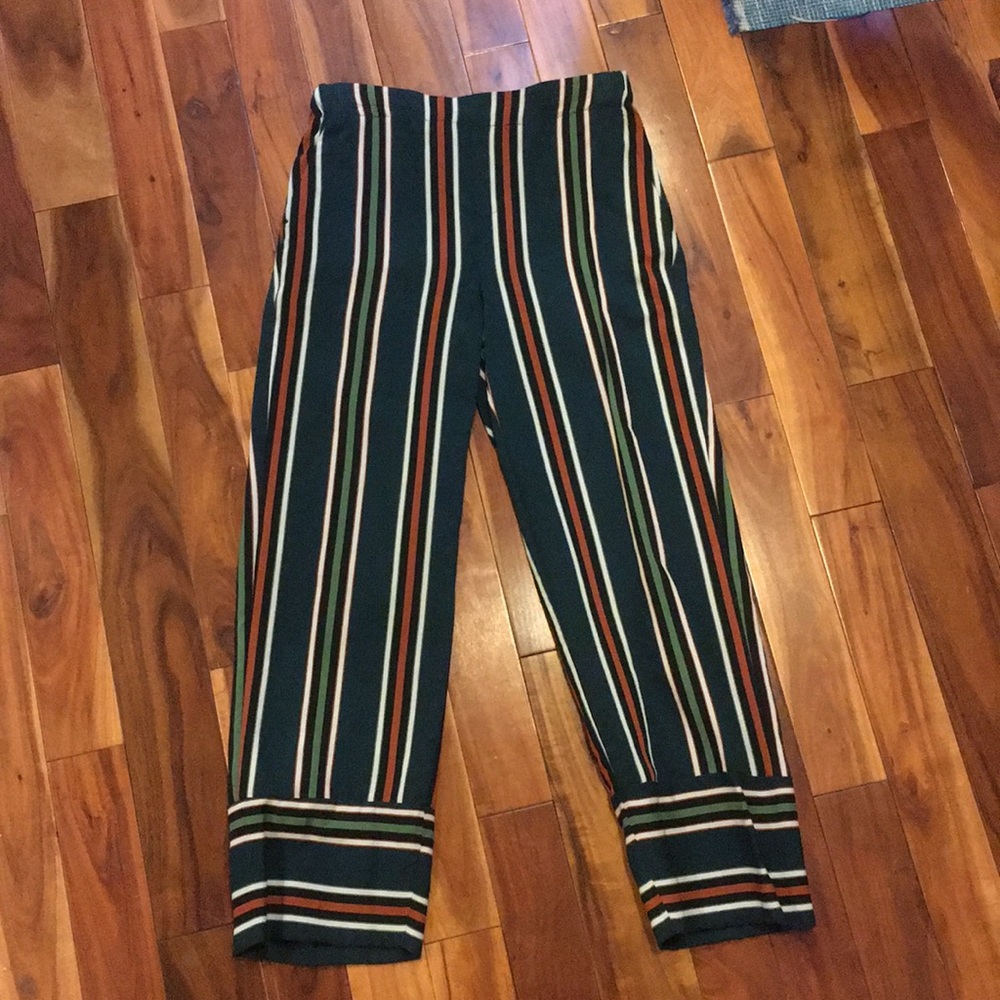 Zara striped crop pants